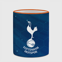 Кружка 3D Tottenham hotspur Соты абстракция, цвет: 3D-оранжевый кант — фото 2