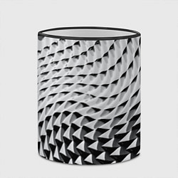 Кружка 3D Серебряная ребристая поверхность, цвет: 3D-черный кант — фото 2