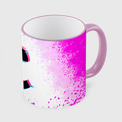 Кружка 3D Фунт стерлингов глитч, цвет: 3D-розовый кант