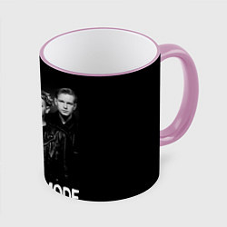 Кружка 3D Depeche Mode - black & white portrait, цвет: 3D-розовый кант