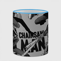 Кружка 3D Chainsaw man comix, цвет: 3D-небесно-голубой кант — фото 2