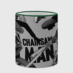 Кружка 3D Chainsaw man comix, цвет: 3D-зеленый кант — фото 2