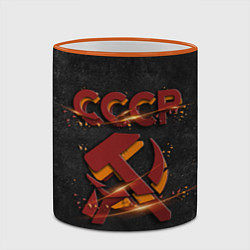 Кружка 3D Серп и молот символ СССР, цвет: 3D-оранжевый кант — фото 2