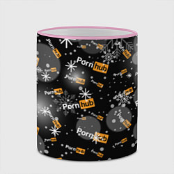 Кружка 3D Надписи Porn Hub - снежинки, цвет: 3D-розовый кант — фото 2