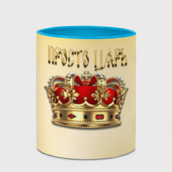 Кружка 3D Просто Царь - золотая корона, цвет: 3D-белый + небесно-голубой — фото 2