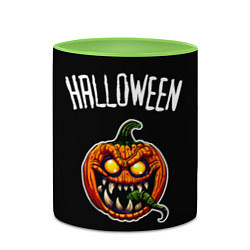 Кружка 3D Halloween - светильник Джека, цвет: 3D-белый + светло-зеленый — фото 2