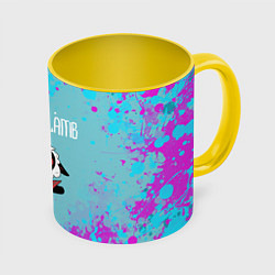 Кружка 3D Овечка арт - Cult of the lamb, цвет: 3D-белый + желтый