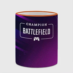 Кружка 3D Battlefield gaming champion: рамка с лого и джойст, цвет: 3D-оранжевый кант — фото 2