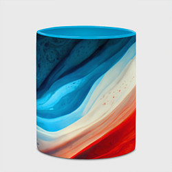 Кружка 3D Неоновые яркие волны, цвет: 3D-белый + небесно-голубой — фото 2