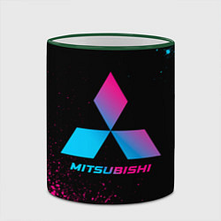 Кружка 3D Mitsubishi - neon gradient, цвет: 3D-зеленый кант — фото 2