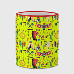 Кружка 3D National indian items, цвет: 3D-красный кант — фото 2