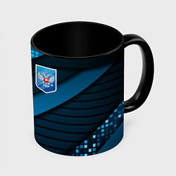 Кружка 3D Russia abstract blue, цвет: 3D-белый + черный