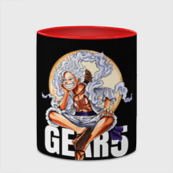 Кружка 3D Монки Д Луффи 5 гир - One Piece, цвет: 3D-белый + красный — фото 2
