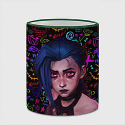 Кружка 3D Jinx: Джинкс Паудер, цвет: 3D-зеленый кант — фото 2
