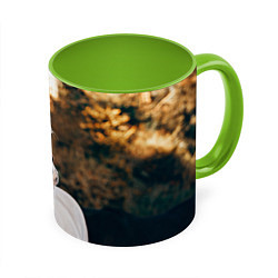 Кружка 3D Белая лошадка, цвет: 3D-белый + светло-зеленый