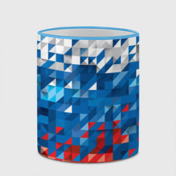 Кружка 3D Полигональный флаг России!, цвет: 3D-небесно-голубой кант — фото 2