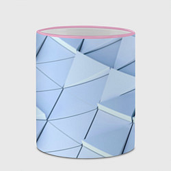 Кружка 3D Паттерн из треугольников, цвет: 3D-розовый кант — фото 2