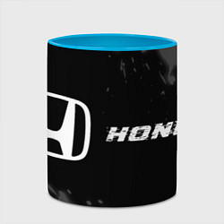 Кружка 3D Honda speed на темном фоне со следами шин: надпись, цвет: 3D-белый + небесно-голубой — фото 2