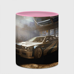 Кружка 3D Nfs most wanted bmw, цвет: 3D-белый + розовый — фото 2