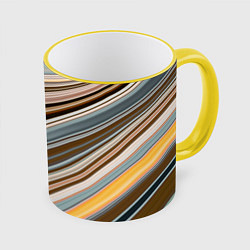 Кружка 3D Colored wavy lines, цвет: 3D-желтый кант