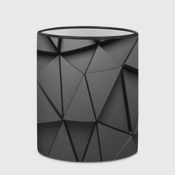 Кружка 3D Треугольники серые, цвет: 3D-черный кант — фото 2