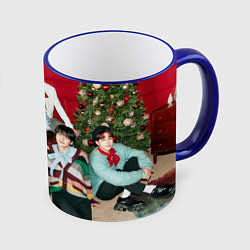 Кружка 3D Stray Kids Christmas EveL, цвет: 3D-синий кант