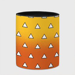 Кружка 3D Оранжевое кимоно с треугольниками - Зеницу клинок, цвет: 3D-белый + черный — фото 2