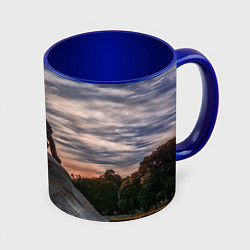 Кружка 3D Санкт-Петербург: медный всадник, цвет: 3D-белый + синий