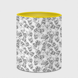 Кружка 3D Череп штрихованный, цвет: 3D-белый + желтый — фото 2