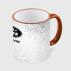 Кружка цветная Land Rover с потертостями на светлом фоне