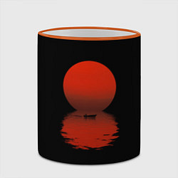 Кружка 3D Закат красного солнца, цвет: 3D-оранжевый кант — фото 2