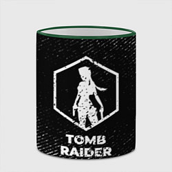 Кружка 3D Tomb Raider с потертостями на темном фоне, цвет: 3D-зеленый кант — фото 2