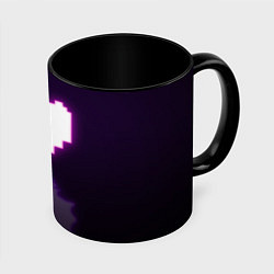 Кружка 3D Undertale heart neon, цвет: 3D-белый + черный