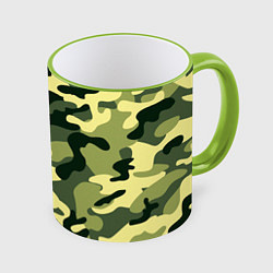 Кружка 3D Камуфляж милитари, цвет: 3D-светло-зеленый кант