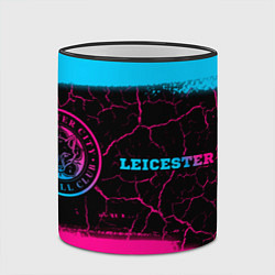 Кружка 3D Leicester City - neon gradient: надпись и символ, цвет: 3D-черный кант — фото 2