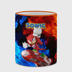 Кружка 3D Knuckles Echidna - Sonic - Video game, цвет: 3D-оранжевый кант — фото 2