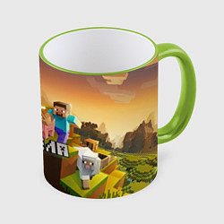 Кружка 3D Анжела Minecraft, цвет: 3D-светло-зеленый кант