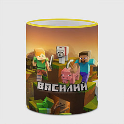 Кружка 3D Василий Minecraft, цвет: 3D-желтый кант — фото 2