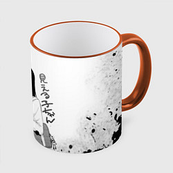 Кружка 3D Красотка Мико арт, цвет: 3D-оранжевый кант