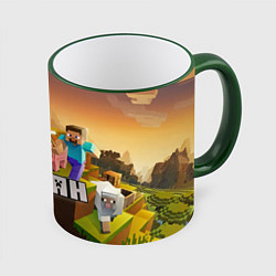 Кружка 3D Роман Minecraft, цвет: 3D-зеленый кант