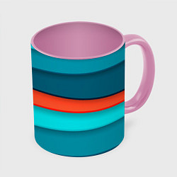 Кружка 3D Геометрические непараллельные пластины, цвет: 3D-белый + розовый