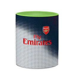 Кружка 3D Arsenal logo абстракция, цвет: 3D-белый + светло-зеленый — фото 2