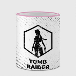 Кружка 3D Tomb Raider с потертостями на светлом фоне, цвет: 3D-розовый кант — фото 2