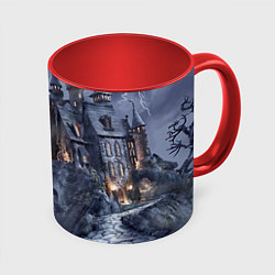 Кружка 3D Старый заброшенный замок - Halloween, цвет: 3D-белый + красный