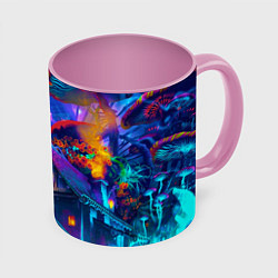 Кружка 3D Неоновая страна, цвет: 3D-белый + розовый