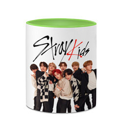 Кружка 3D Stray Kids white background, цвет: 3D-белый + светло-зеленый — фото 2