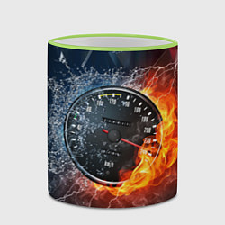 Кружка 3D Need for Speed - спидометр, цвет: 3D-светло-зеленый кант — фото 2