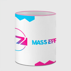 Кружка 3D Mass Effect neon gradient style: надпись и символ, цвет: 3D-розовый кант — фото 2