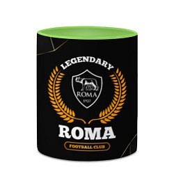 Кружка 3D Лого Roma и надпись legendary football club на тем, цвет: 3D-белый + светло-зеленый — фото 2