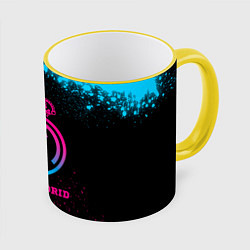 Кружка 3D Real Madrid - neon gradient, цвет: 3D-желтый кант